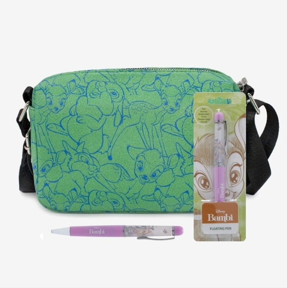 Buckle-Down Handbags - Disney Bambi & Thumper Outline Poses Stacked Crossbody Bag by Buckle-Down w Pen